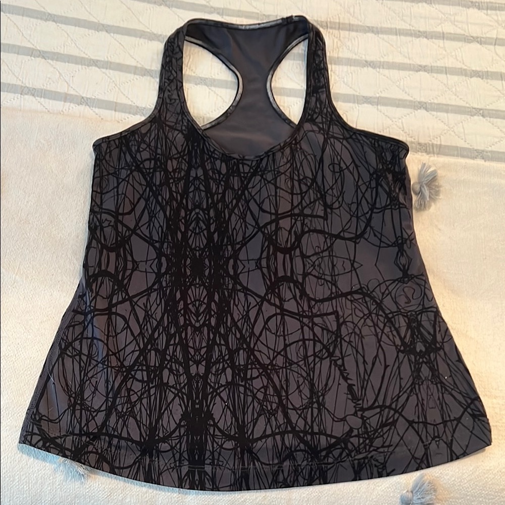 Lululemon Black and Gray Women's Tank Top